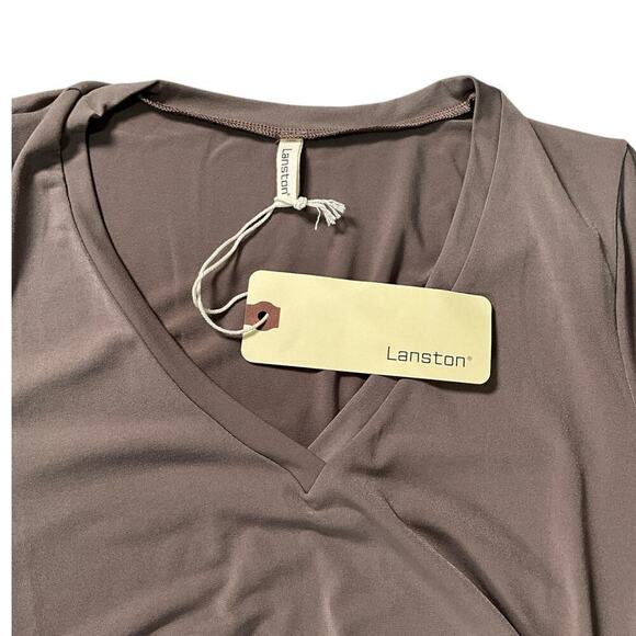 NWT Revolve Lanston Size Small Ruched T-Shirt Dress Mocha Body Con Style - Picture 7 of 9